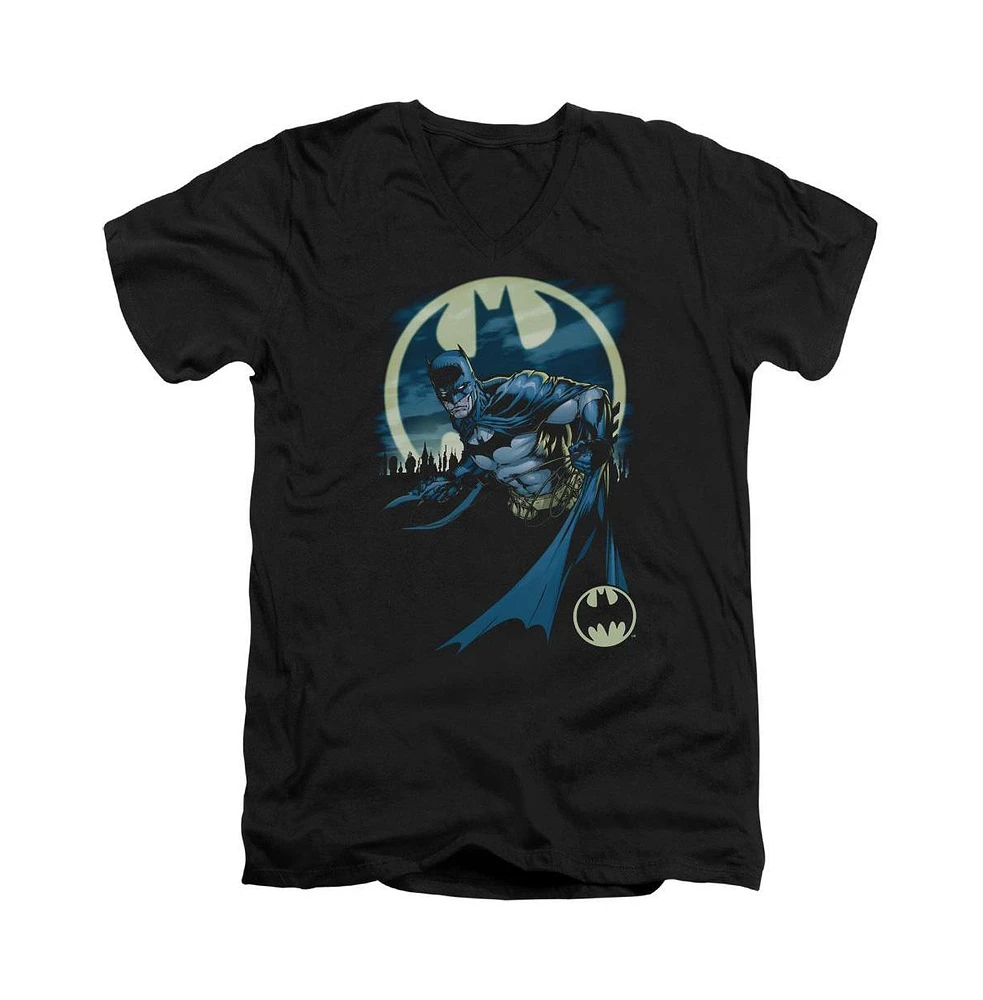 Batman Men's Heed The Call Short Sleeve Adult V Neck Tee / T-Shirt