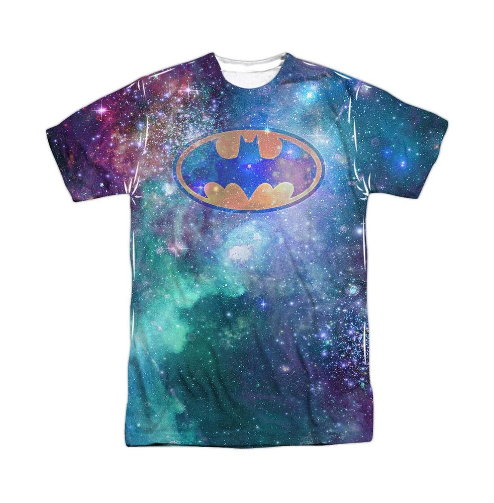 Batman Men's Galaxy Symbol Short Sleeve Adult Poly Crew Tee / T-Shirt