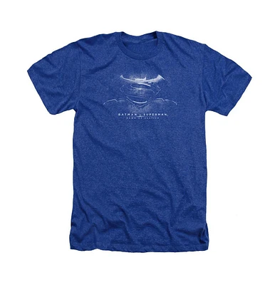 Batman V Superman Mens Bw Logo Adult Heather Tee / T-Shirt