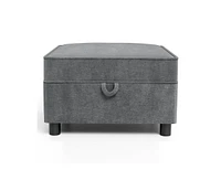 gaomon Chenille Storage Ottoman Module for Modular Sectional Sofa, Square Ottoman Module for Sectional Sleeper Sofa, Gray