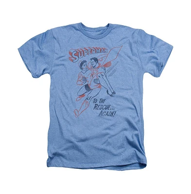 Superman Men's To The Rescue Adult Heather Tee / T-Shirt