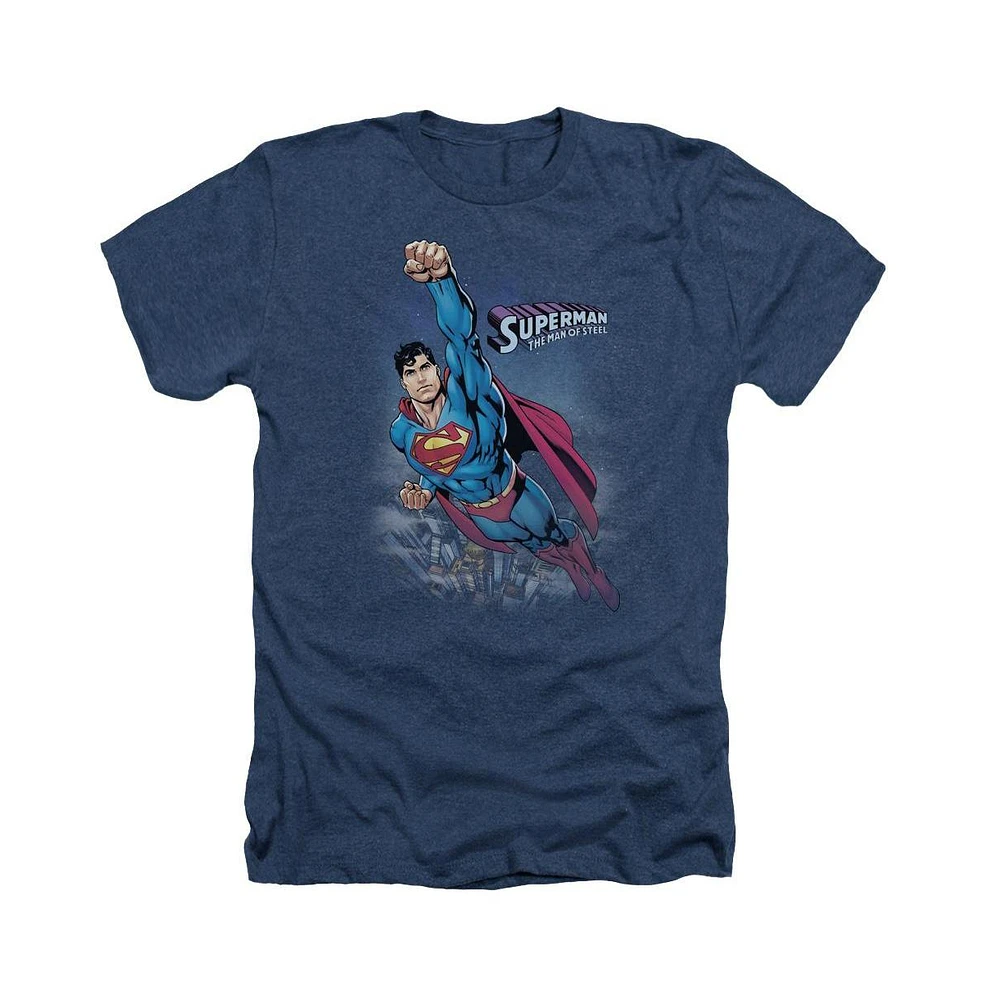 Superman Men's Twilight Flight Adult Heather Tee / T-Shirt