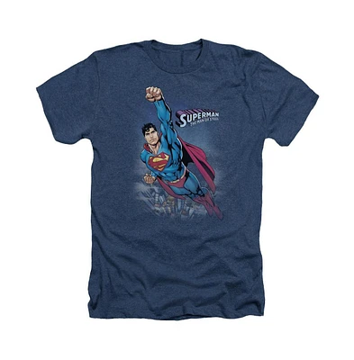 Superman Men's Twilight Flight Adult Heather Tee / T-Shirt