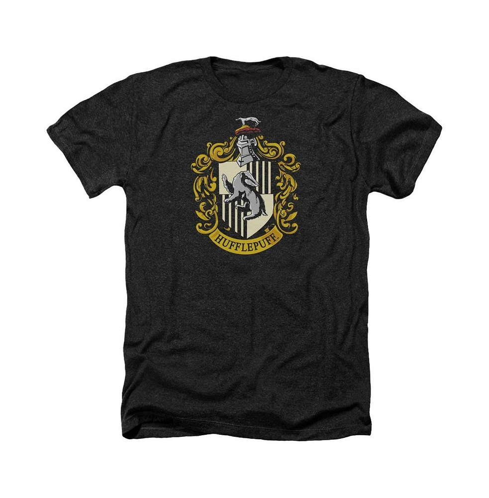 Harry Potter Men's Hufflepuff Crest Adult Heather Tee / T-Shirt