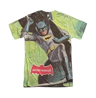 Batman Men's Classic Tv Underwater (Front/Back Print) Short Sleeve Adult Poly Crew Tee / T-Shirt