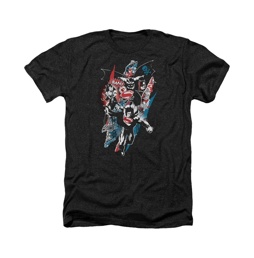 Batman V Superman Men's Ripped Trio Adult Heather Tee / T-Shirt