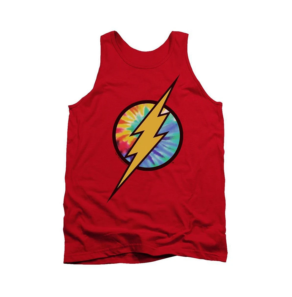 Flash Men's Dc Comics Tie Dye Logo Adult Tank Top