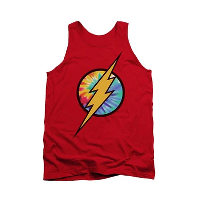 Flash Men's Dc Comics Tie Dye Logo Adult Tank Top