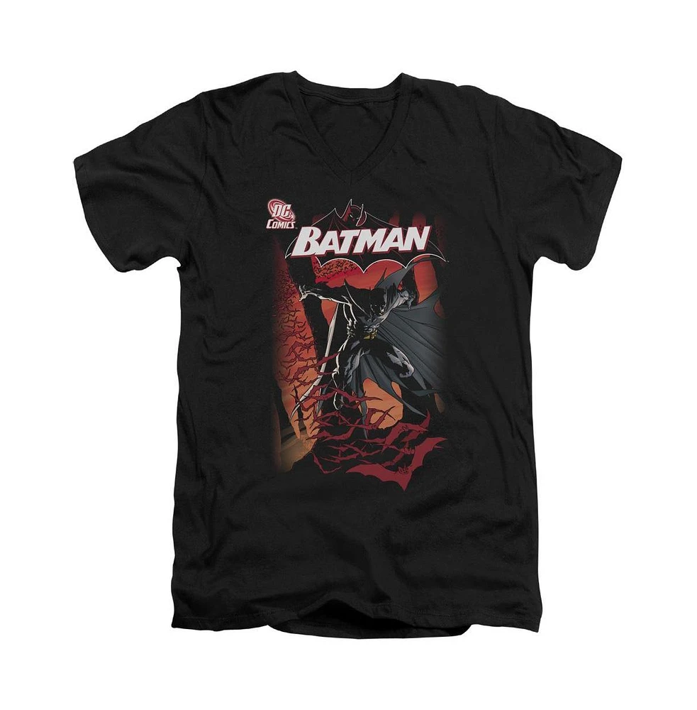 Batman Men's Cover Short Sleeve Adult V Neck Tee / T-Shirt