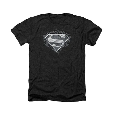 Superman Men's Biker Metal Adult Heather Tee / T-Shirt