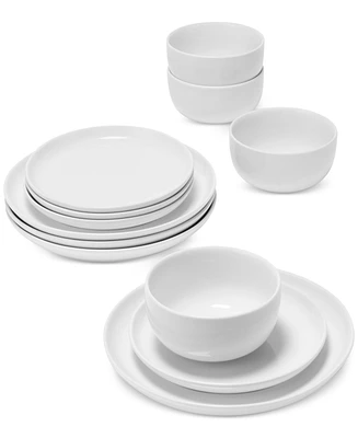 The Cellar Whiteware James 12-Pc. Low Coupe Dinnerware Set, Exclusively at Macy's