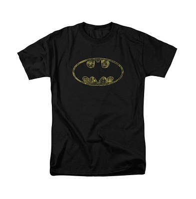 Batman Mens Tattered Logo Short Sleeve Adult Tee / T-Shirt