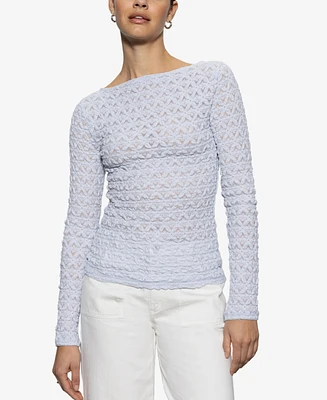 Sanctuary Women's white Lace Long Sleeve T-Shirt