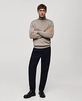 Mango Men's Fine-Knit Wool Turtleneck Sweater