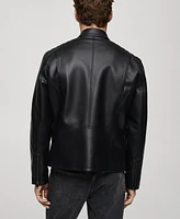 Mango Men's Slim-Fit Leather Effect Jacket