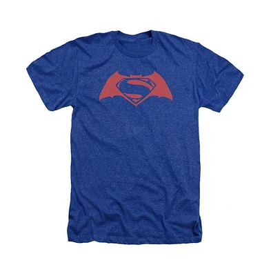 Batman V Superman Men's Simple Logo Adult Heather Tee / T-Shirt