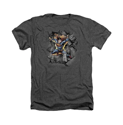 Superman Men's Break On Through Adult Heather Tee / T-Shirt