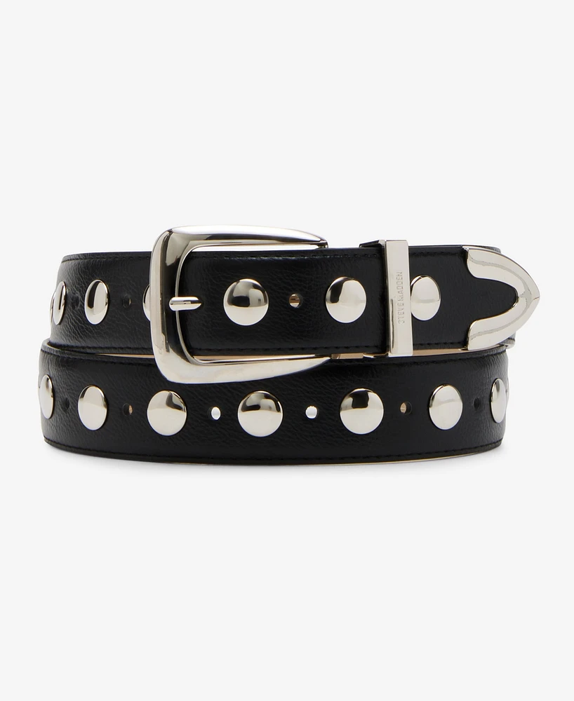 Steve Madden Women's Studded Faux-Leather Belt