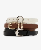 Steve Madden Women's 3-Pc. Faux-Leather Belt Set