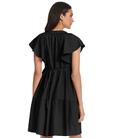 Calvin Klein Women's Split-Neck Tiered A-Line Dress