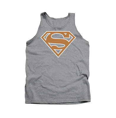 Superman Men's Burnt Orange & White Shield Adult Tank Top