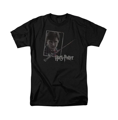 Harry Potter Mens Harrys Wand Portrait Short Sleeve Adult Tee / T-Shirt