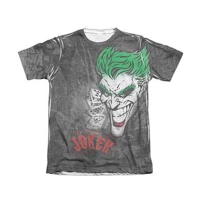 Batman Men's Joker Sprays The City Adult 65/35 Poly/Cotton Short Sleeve Tee / T-Shirt