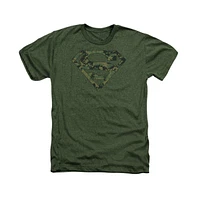 Superman Men's Marine Camo Shield Adult Heather Tee / T-Shirt