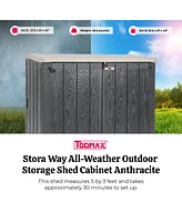 Toomax Stora Way All Weather Outdoor 5' x 3' Storage Shed Cabinet