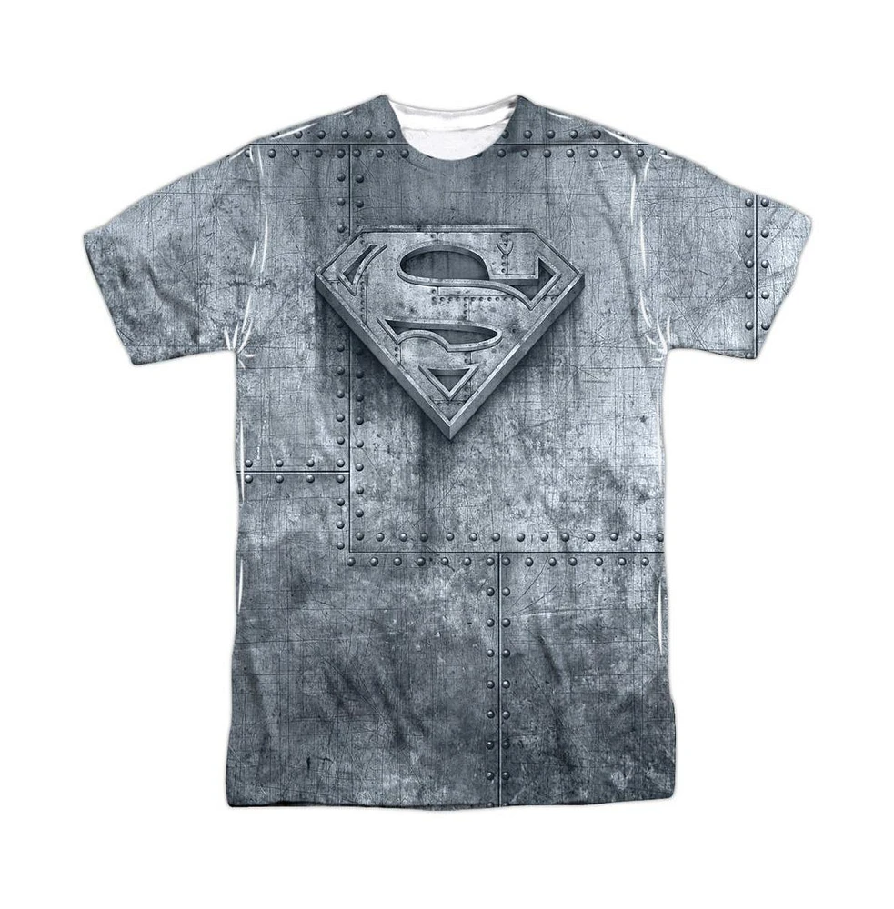 Superman Men's Made Of Steel Short Sleeve Adult 100% Poly Crew Tee / T-Shirt