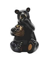 Fc Design "2-pc Set" 5.5"H Black Bear Eating Honey Figurine Statue Ornament Home Room Office Decor and Perfect Ideas for Housewarming, Holidays and Bi