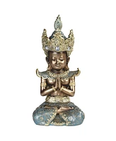 Fc Design "2-pc Set" 10.5"H Thai Buddha Praying in Gold and Silver Figurine Statue Ornament Home Room Office Decor and Perfect Ideas for Housewarming,