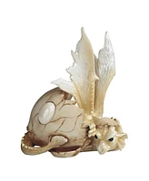 Fc Design "2-pc Set" 5"H October Birthstone Beige Dragon Baby Hatchling in Egg Figurine Statue Ornament Home Room Office Decor and Perfect Ideas for H