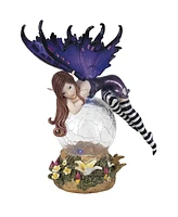 Fc Design "2-pc Set" 6"H Led Light Purple Fairy with Clear Wings Figurine Statue Ornament Home Room Office Decor and Perfect Ideas for Housewarming, H