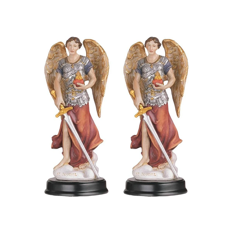 Fc Design "2-pc Set" 5"H Archangel Jehudiel Statue Saint Jegudiel The Angel of Work Holy Figurine Statue Ornament Home Room Office Decor and Perfect I