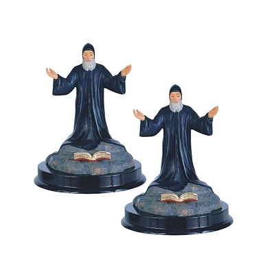 Fc Design "2-pc Set" 5"H Saint Charbel Makhlouf Statue Holy Figurine Holy Figurine Statue Ornament Home Room Office Decor and Perfect Ideas for Housew