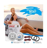 Pyle 6.5-Inch Component Marine Speakers, 250 Watts, White