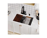 Casainc 32inch L X 19inch W Single Bowl Stainless Steel Undermount Kitchen Sink