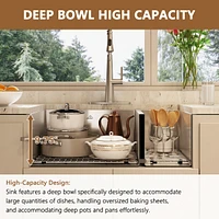 Casainc 32inch L x 19inch W Double Basin Undermount Kitchen Sink with Accessories
