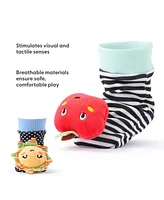 The Peanutshell Montessori Baby Rattle Socks and Wrist Rattle Set, 5 Piece