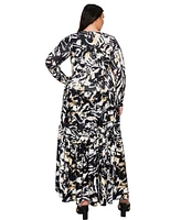 L I V D Plus Zimmern Tiered Maxi Dress