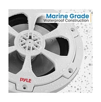 Pyle Two-Way Marine Component/Coaxial Speakers, 6.5", 240 Watts, White (Pair)