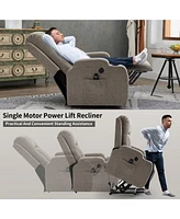 Infinite Position Up to 350 Lbs Power Lift Recliner Chair for Elderly Heavy Duty Motion Mechanism with 8-Point Vibration Massage and Lumbar Heating