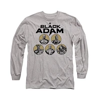 Black Adam Men's Contrast Group Long Sleeve Adult Tee / T-Shirt