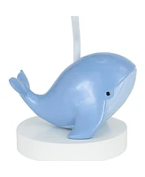 Lambs & Ivy Bubbles & Squirt Hand Painted Whale Lamp with Blue Shade and Bulb