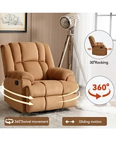Boyel Living Manual Recliner Chair with Rocker and Swivel Fabric for Room