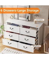 gaomon 6 Drawer Double Dresser,Modern Farmhouse Chest of Drawers