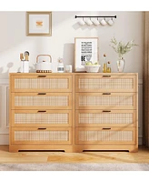 gaomon 4 Drawer Dresser Rattan Dresser