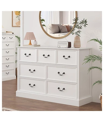 gaomon Farmhouse 7 Dresser Chests for Bedroom,48" Wood Dresser Chest