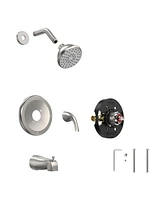 Lovmor Tub and Shower Faucet Set with Single-Spray Shower Head and Tub Spout Valve Included